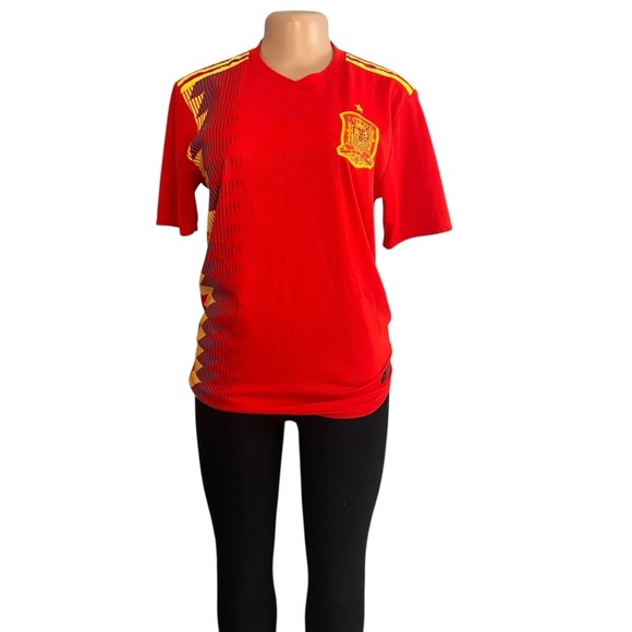 3/$30 🍂 Adidas Spain National Team Soccer Red Jersey 2018 - Picture 2 of 10
